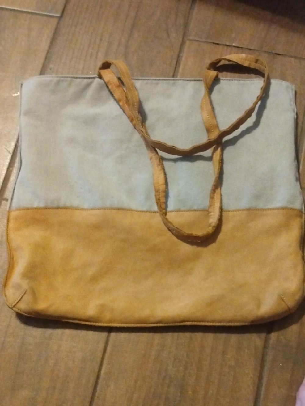 Hearth & Hand Two-Tone Blue and Tan Canvas Tote